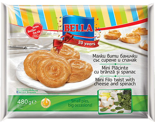 Bella - Mini Filo Twist with Cheese and Spinach 8x60g