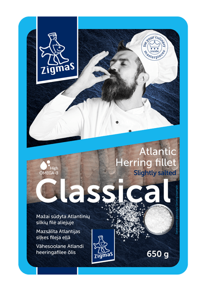 Zigmas - Classic Herring Fillet in Oil Slightly Salted 650g