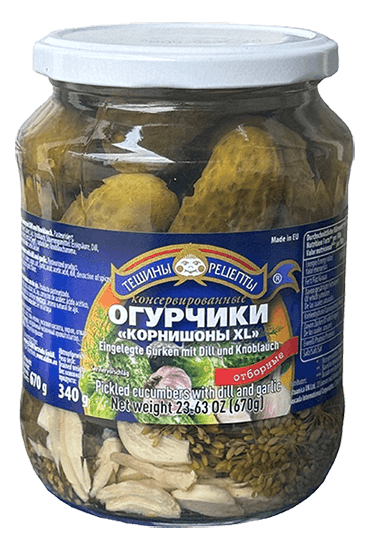 Teshchiny Recepty - Pickled Cucumbers with Dill and Garlic 720ml