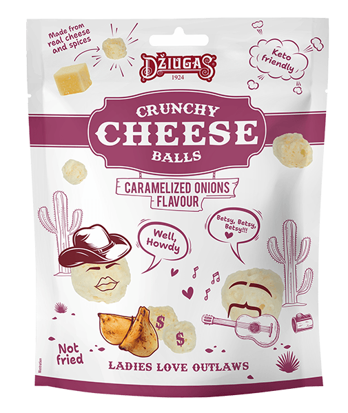 Dziugas - Balls of Crunchy Dried Cheese with Caramelized Onions Flavour 40g