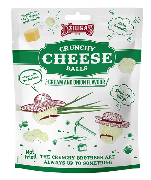 Dziugas - Balls of Crunchy Dried Cheese with Cream and Onion Flavour 40g