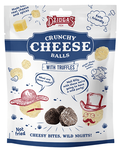 Dziugas - Balls of Crunchy Dried Cheese with Truffles 40g