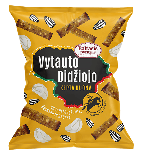 Baltasis Pyragas - Fried Bread Sticks with Sunflower Seeds Garlic and Salt 100g
