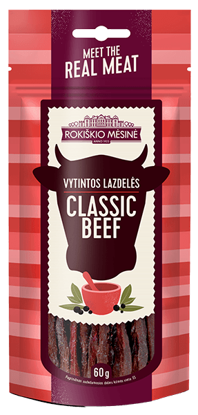 Rokiskio Mesine - Classic Dried Beef Sticks 60g