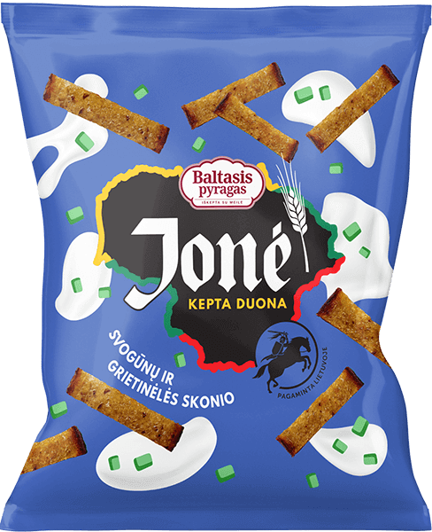 Baltasis Pyragas - Fried Bread Sticks Sour Cream and Onion Flavour 100g