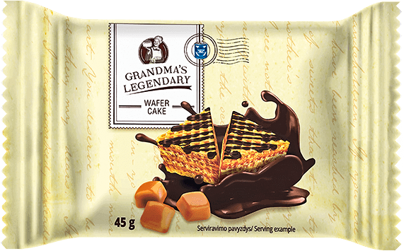 Grandma s Legendary - Wafers with Caramel Filling and Chocolate Glaze 45g