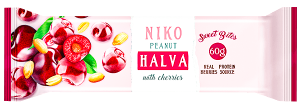 Niko - Peanut Halva Bar with Cherries 60g