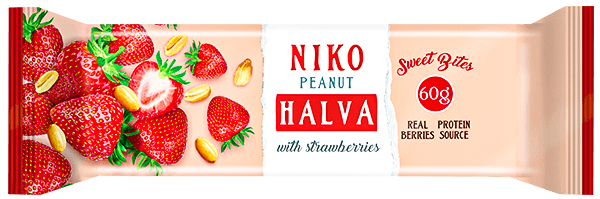 Niko - Peanut Halva Bar with Strawberries 60g