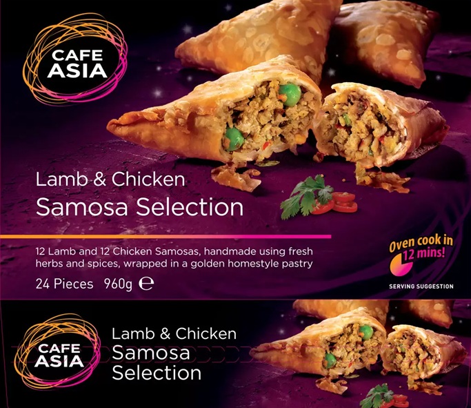 CAFÉ ASIA Lamb & Chicken Samosa Selection 24 Pack/12pc x 2 (960 g)  FROZEN